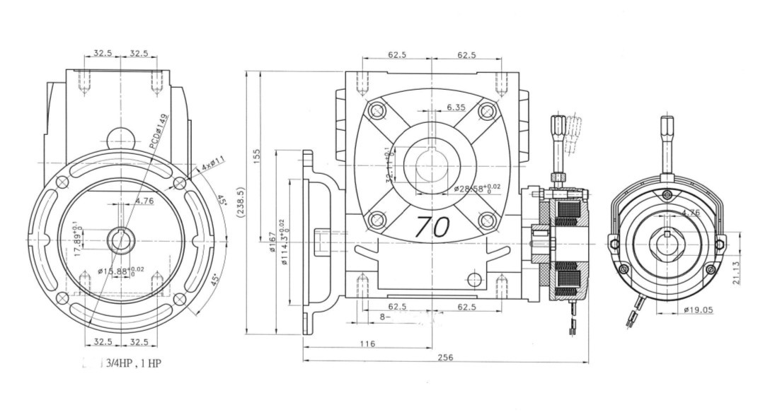 reducer with integral brake